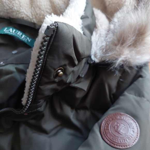 NWT Lauren Ralph Lauren Parka Jacket Coat Sz XXS Hoodie Faux Fur Down Coat Bag B - Picture 5 of 10